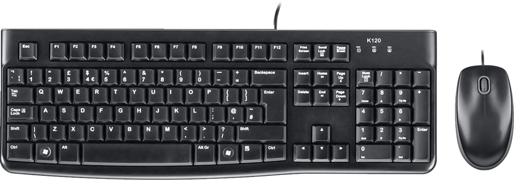 Black Wired Keyboardand Mouse Combo PNG Image