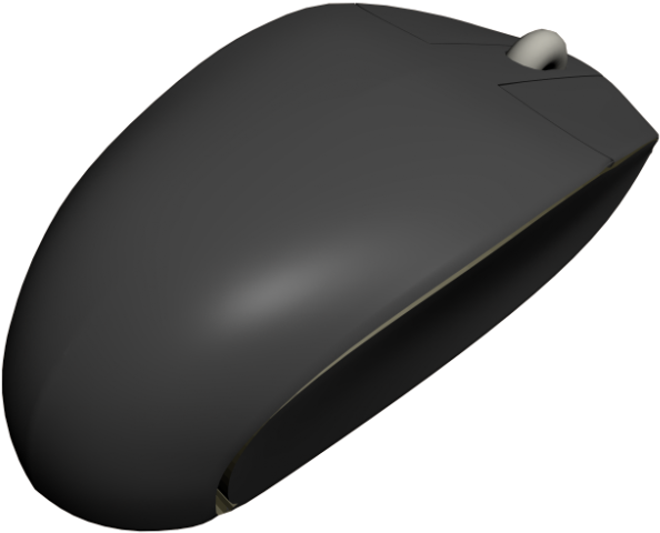 Black Wireless Computer Mouse PNG Image