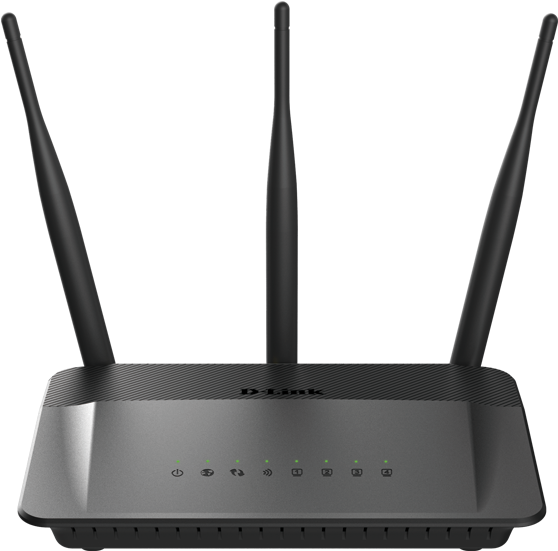 Black Wireless Routerwith Antennas PNG Image