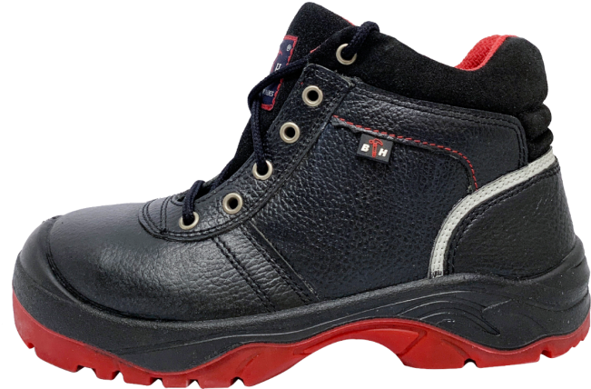 Black Work Boot Red Sole PNG Image