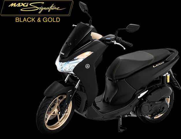 Blackand Gold Maxi Scooter PNG Image