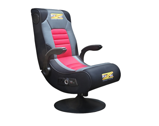 Blackand Red Gaming Chairwith Speakers PNG Image