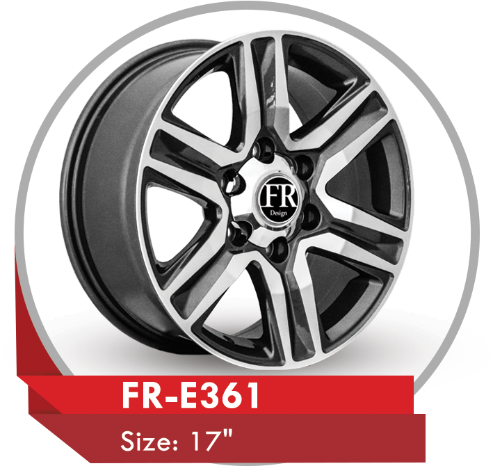 Blackand Silver Alloy Wheel F R E361 PNG Image