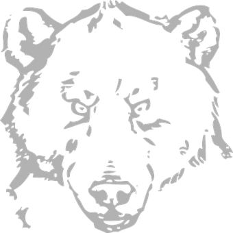 Blackand White Bear Graphic PNG Image