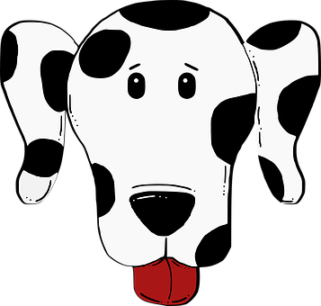 Blackand White Cartoon Dog PNG Image