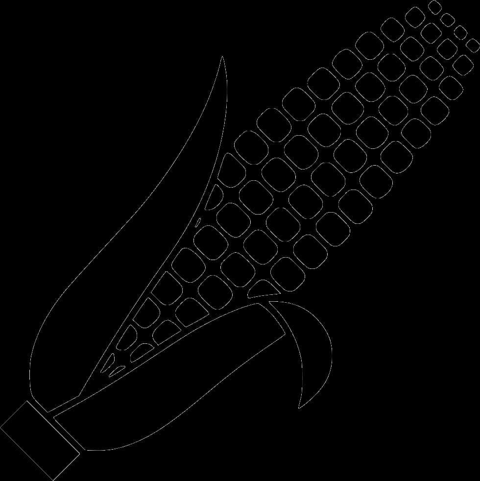 Blackand White Corn Illustration PNG Image