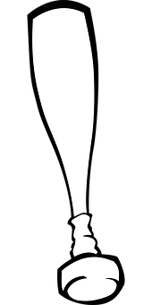 Blackand White Cricket Bat Silhouette PNG Image