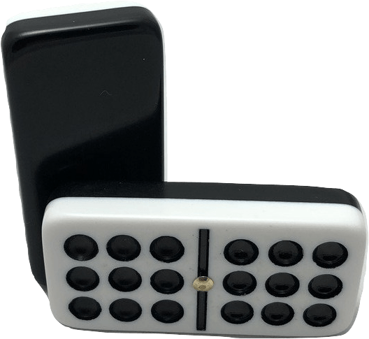 Blackand White Dominoes Standing PNG Image