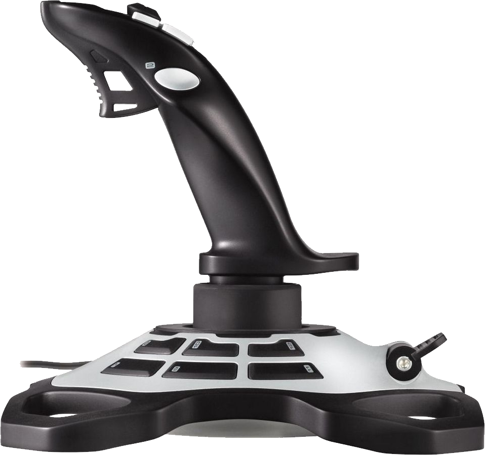 Blackand White Joystick Profile PNG Image