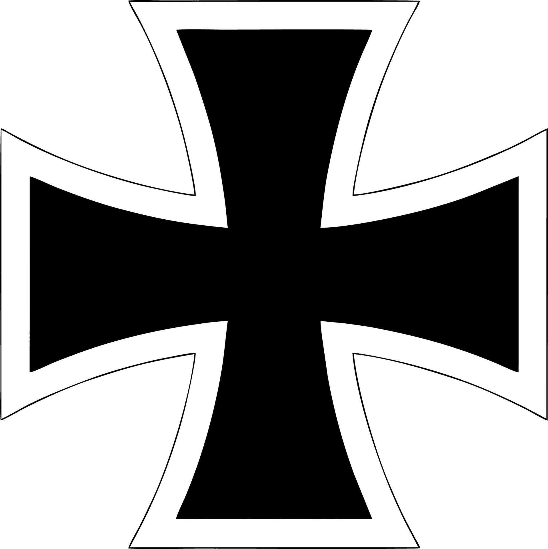 Blackand White Maltese Cross Clipart PNG Image