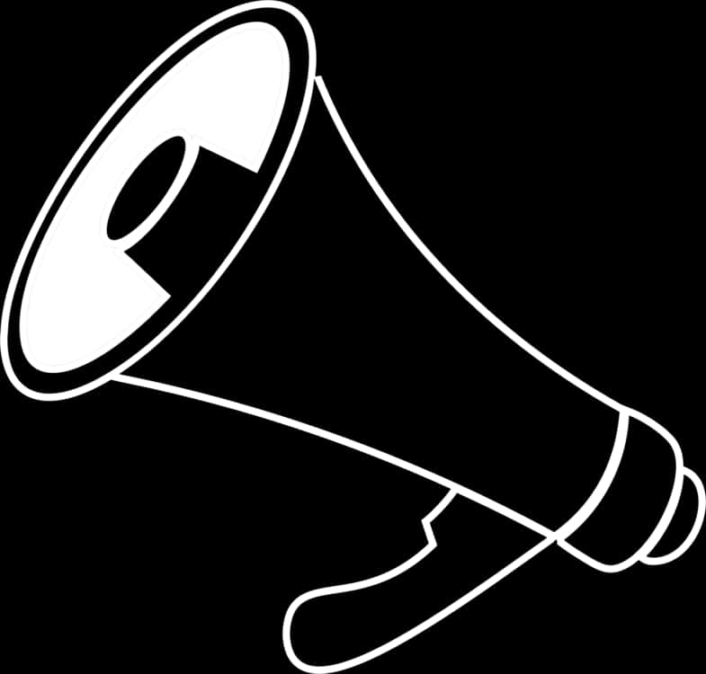 Blackand White Megaphone Graphic PNG Image