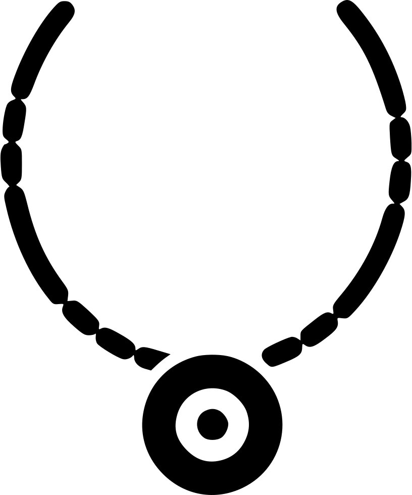 Blackand White Necklace Graphic PNG Image