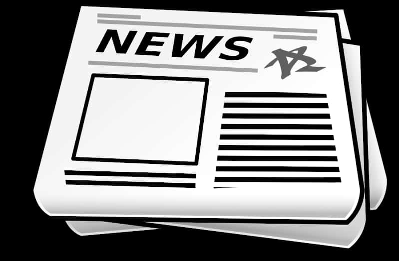 Blackand White News Paper Graphic PNG Image