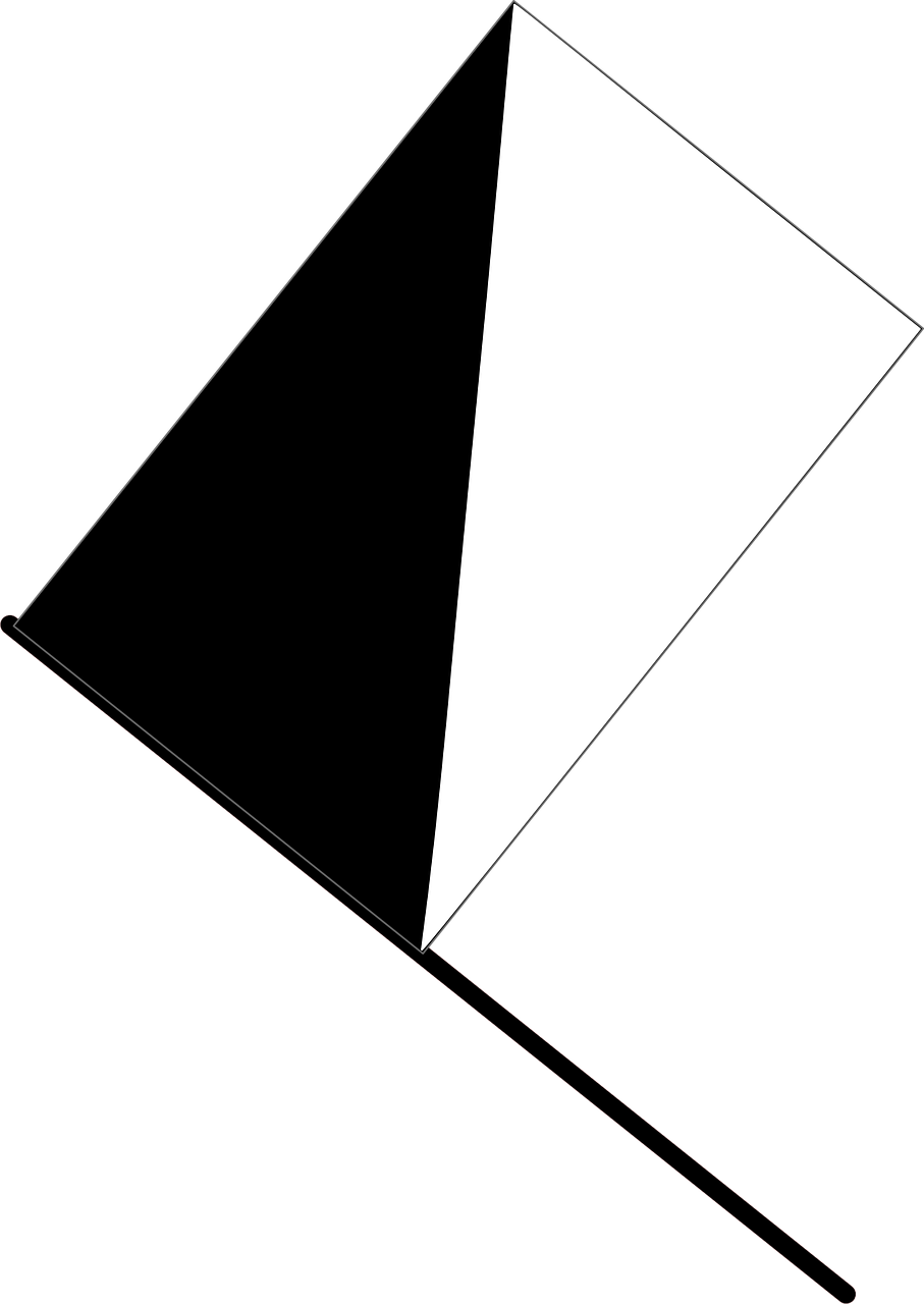 Blackand White Pennant Flag PNG Image