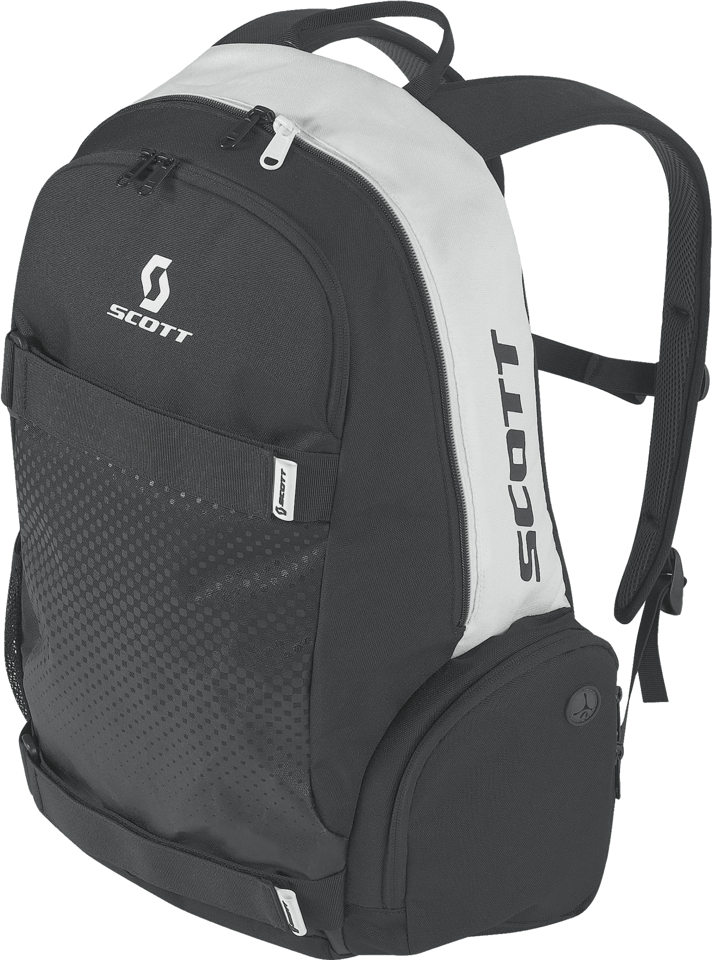 Blackand White Scott Backpack PNG Image