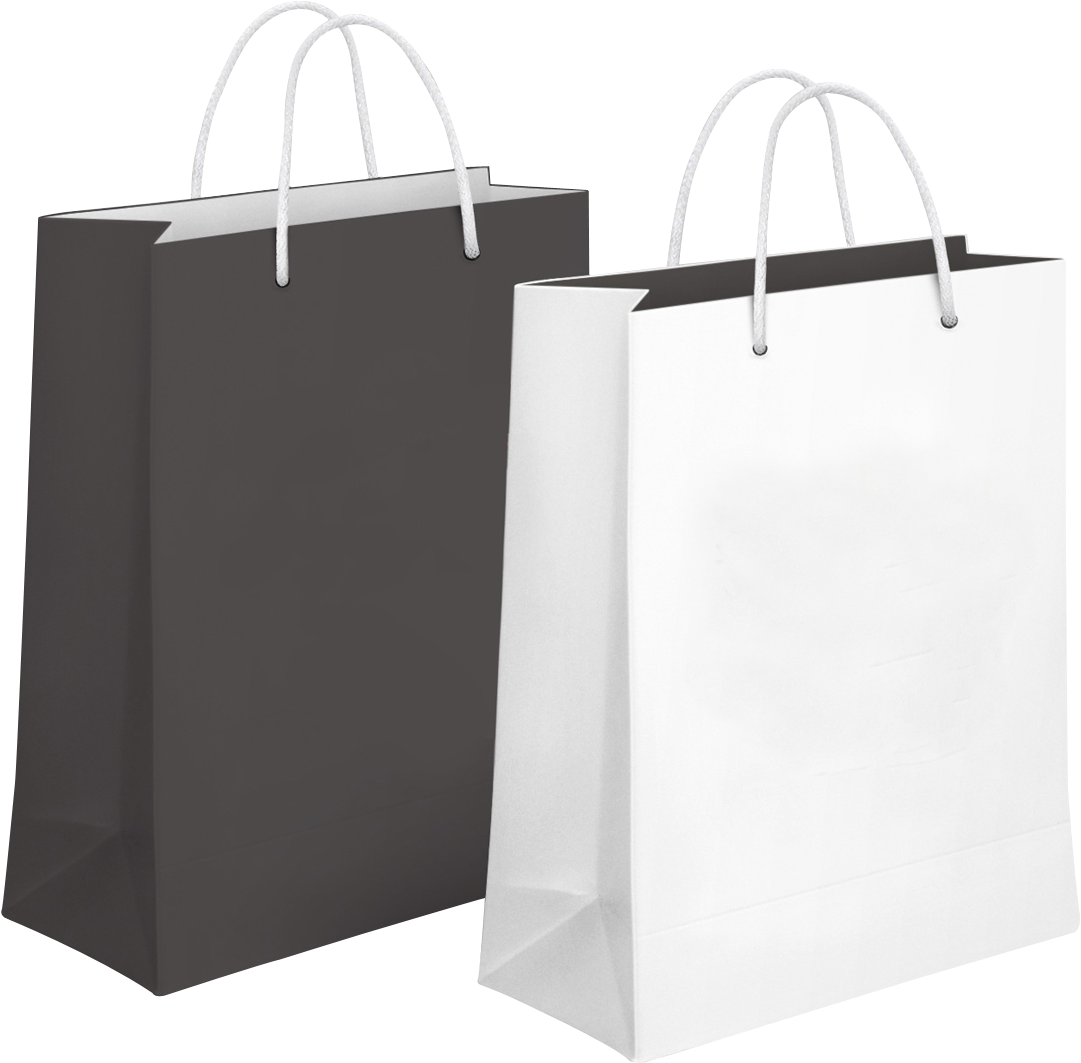 Blackand White Shopping Bags PNG Image