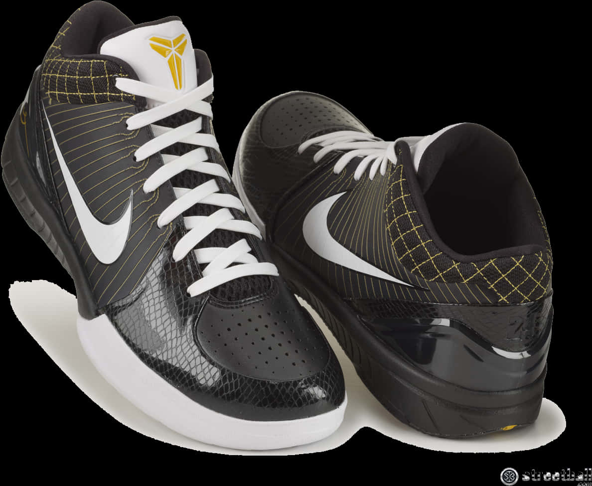 Blackand White Sports Shoes PNG Image