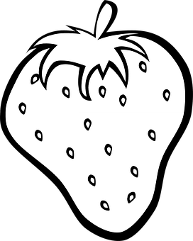 Blackand White Strawberry Graphic PNG Image