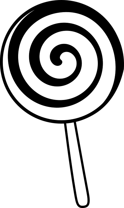 Blackand White Swirl Lollipop PNG Image