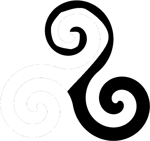 Blackand White Triskelion Spiral PNG Image