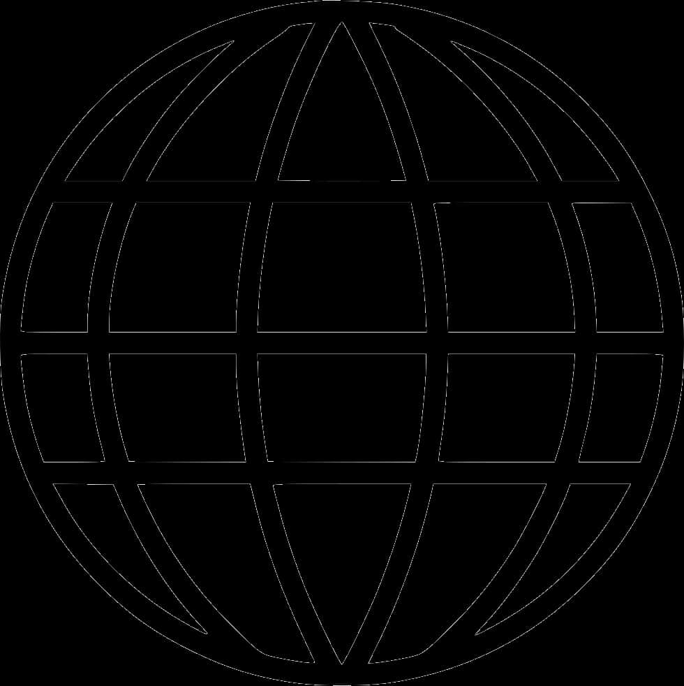 Blackand White World Grid Graphic PNG Image