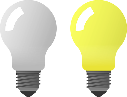 Blackand Yellow Lightbulbs Illustration PNG Image