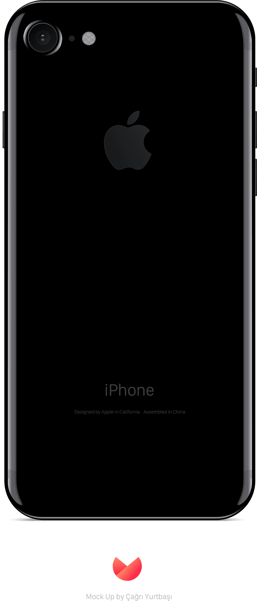 Blacki Phone Mockup Back View PNG Image