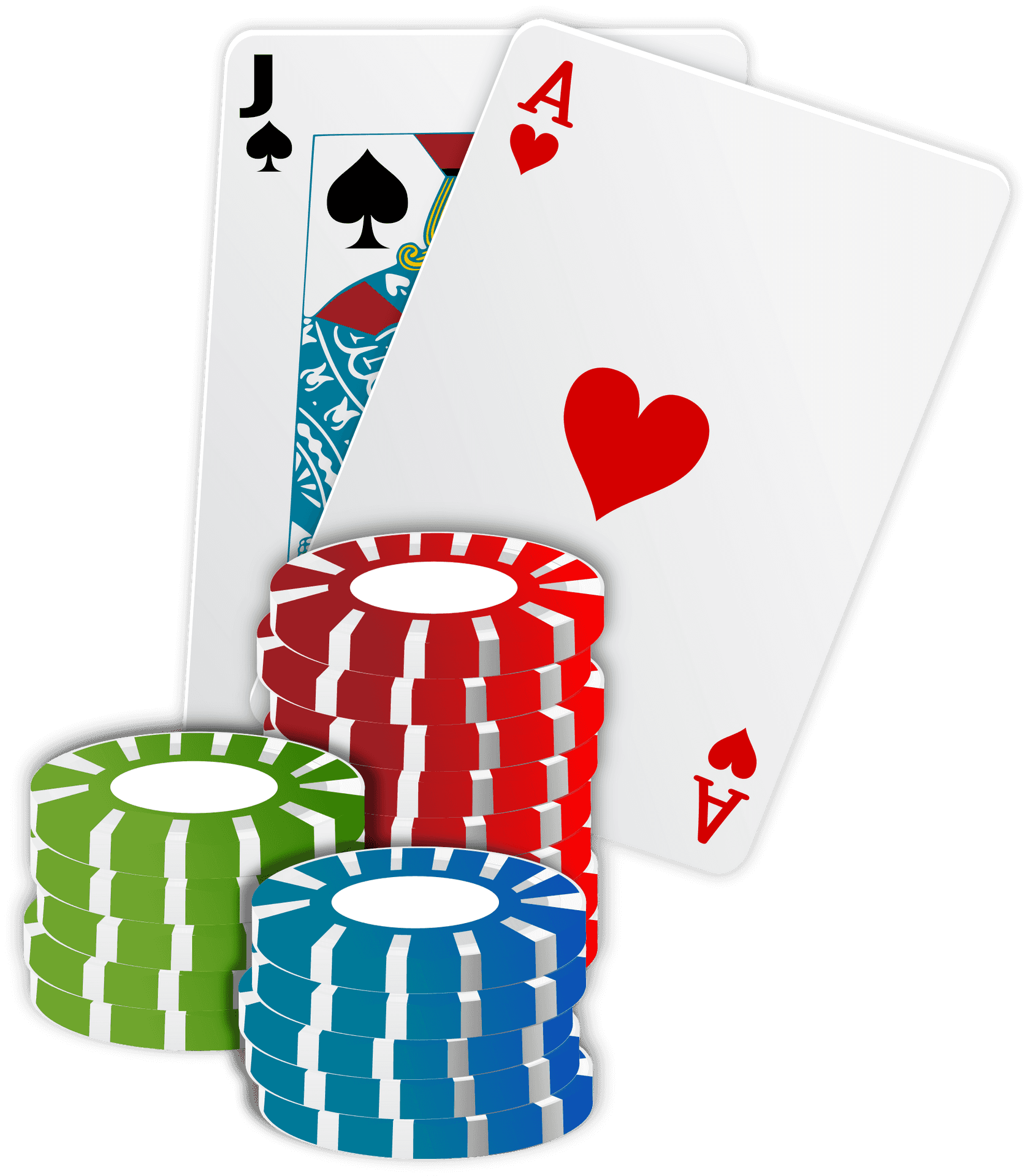 Blackjack Handwith Chips PNG Image