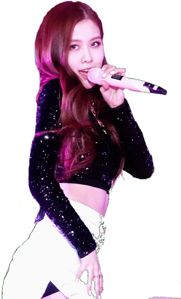 Blackpink Member Singing Onstage.png PNG Image