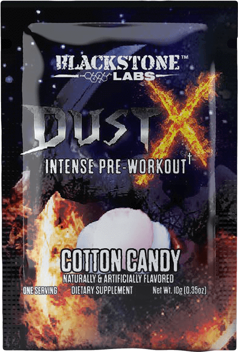 Blackstone Labs Dust X Cotton Candy Pre Workout Supplement PNG Image