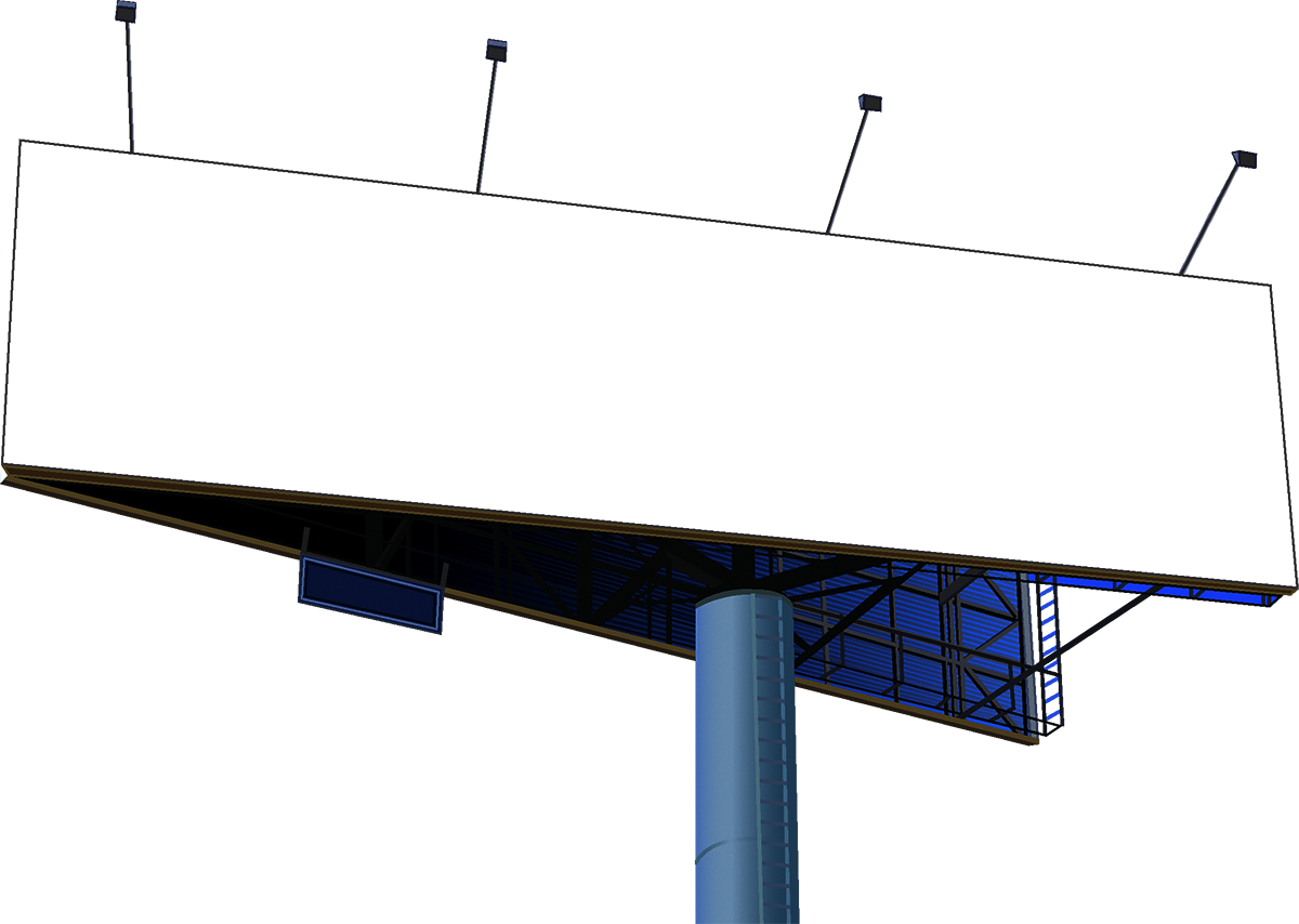 Blank Billboardat Night PNG Image