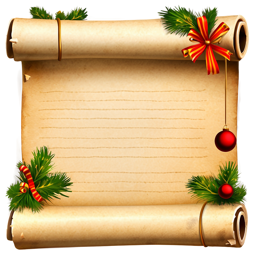 Blank Christmas Wish Scroll Png 1 PNG Image