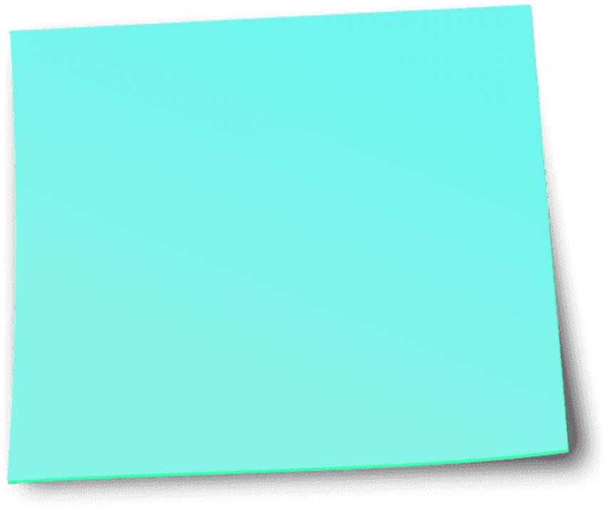 Blank Cyan Postit Note PNG Image