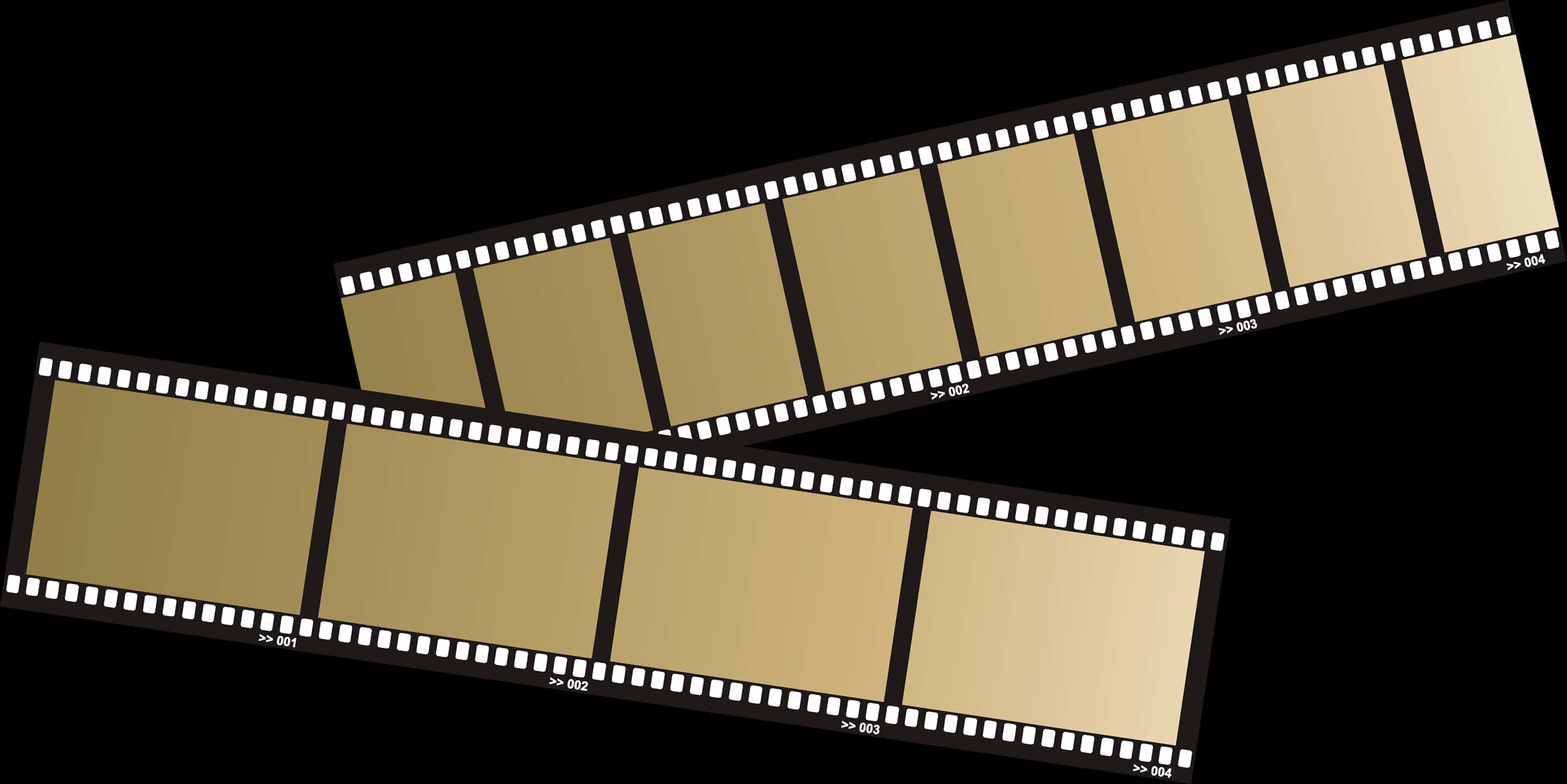 Blank Film Stripson Black Background PNG Image