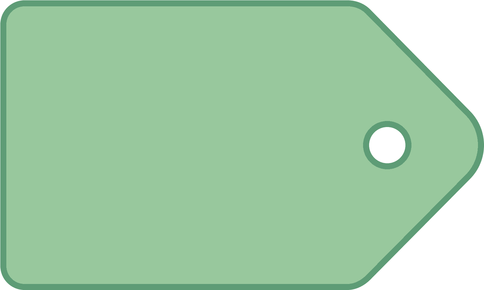 Blank Green Price Tag PNG Image