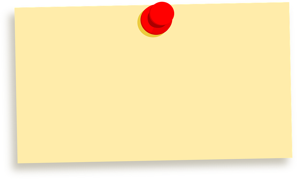 Blank Note Paperwith Red Push Pin PNG Image