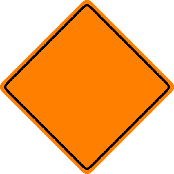 Blank Orange Diamond Road Sign PNG Image