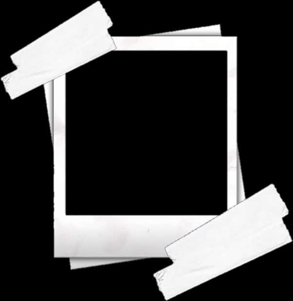 Blank Polaroid Frame Taped PNG Image