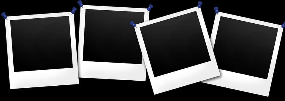 Blank Polaroid Frames Pinned PNG Image