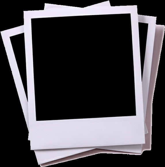 Blank Polaroid Frames Stacked PNG Image