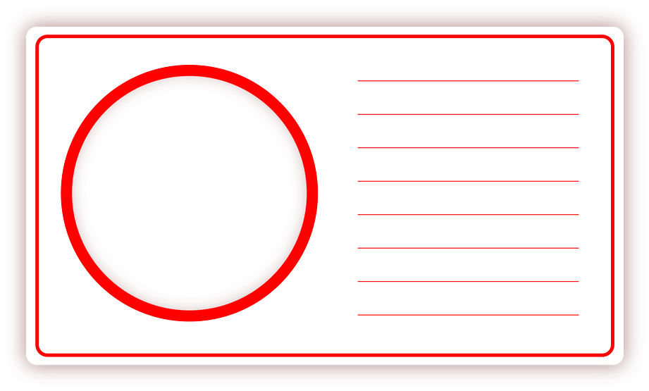 Blank Red Circle Postcard Template PNG Image