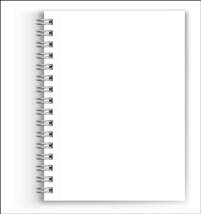 Blank Spiral Notebook Page PNG Image