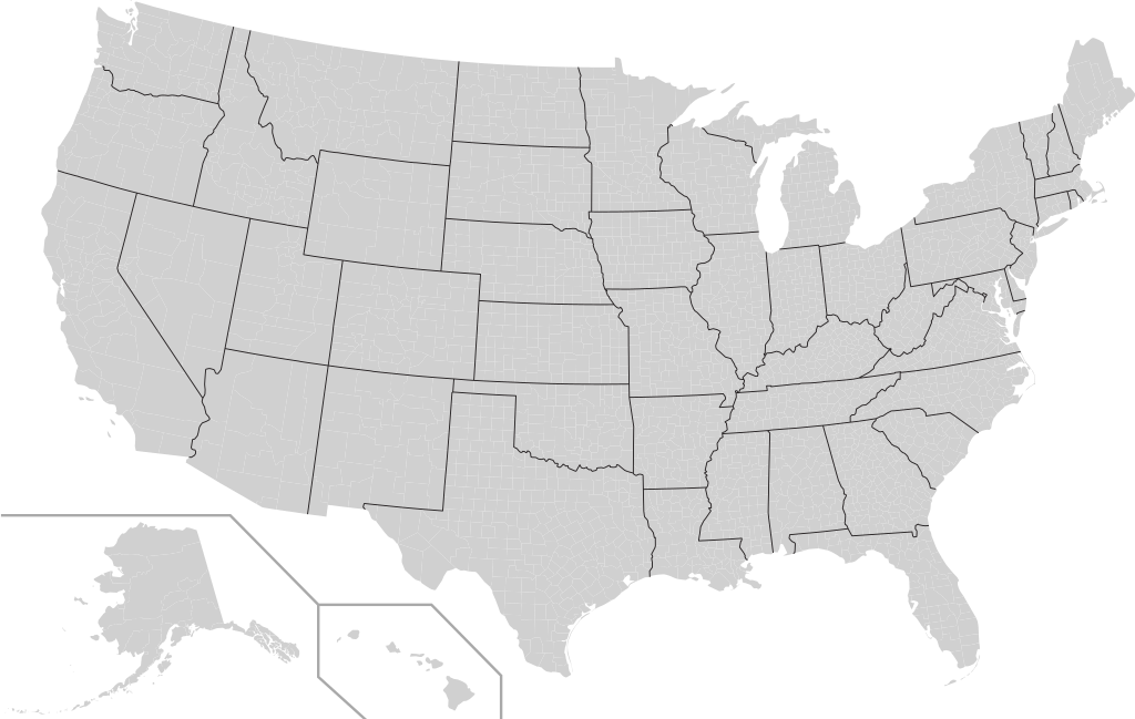 Blank U S A Map Outline PNG Image