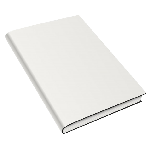 Blank White Book Cover Mockup PNG Image