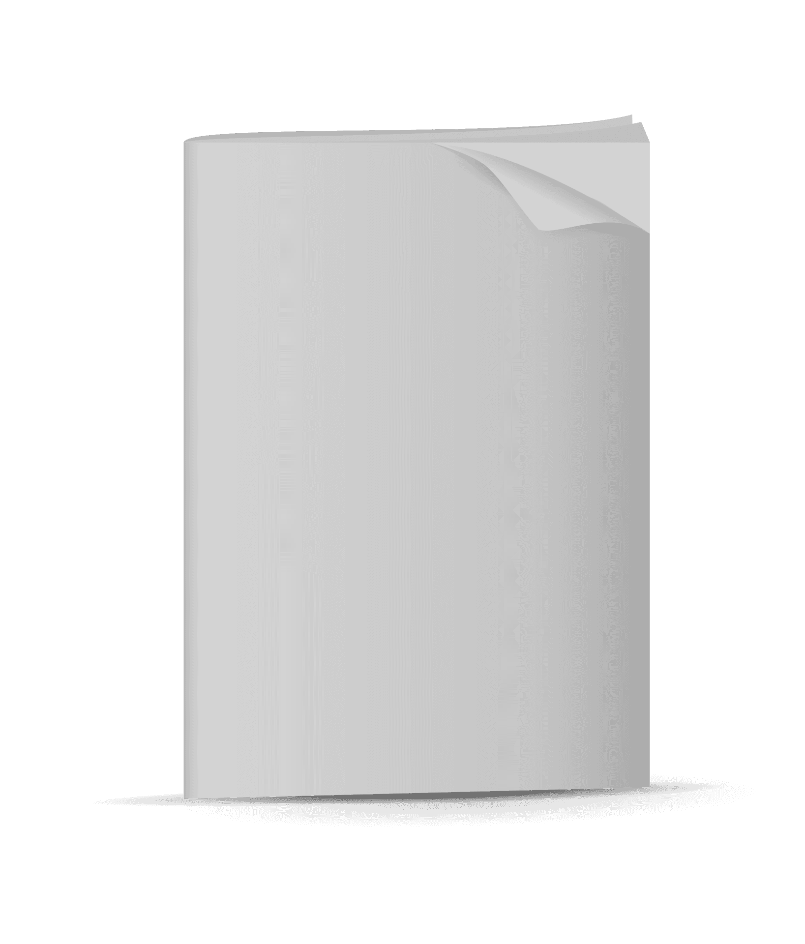 Blank White Book Cover Standing PNG Image