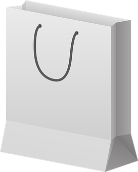 Blank White Shopping Bag PNG Image