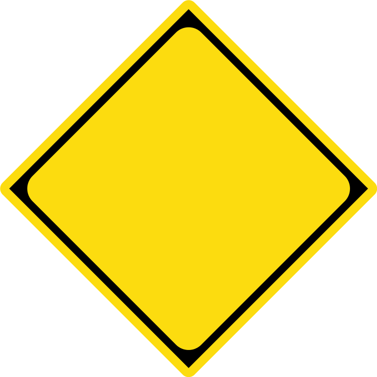 Blank Yellow Diamond Road Sign PNG Image