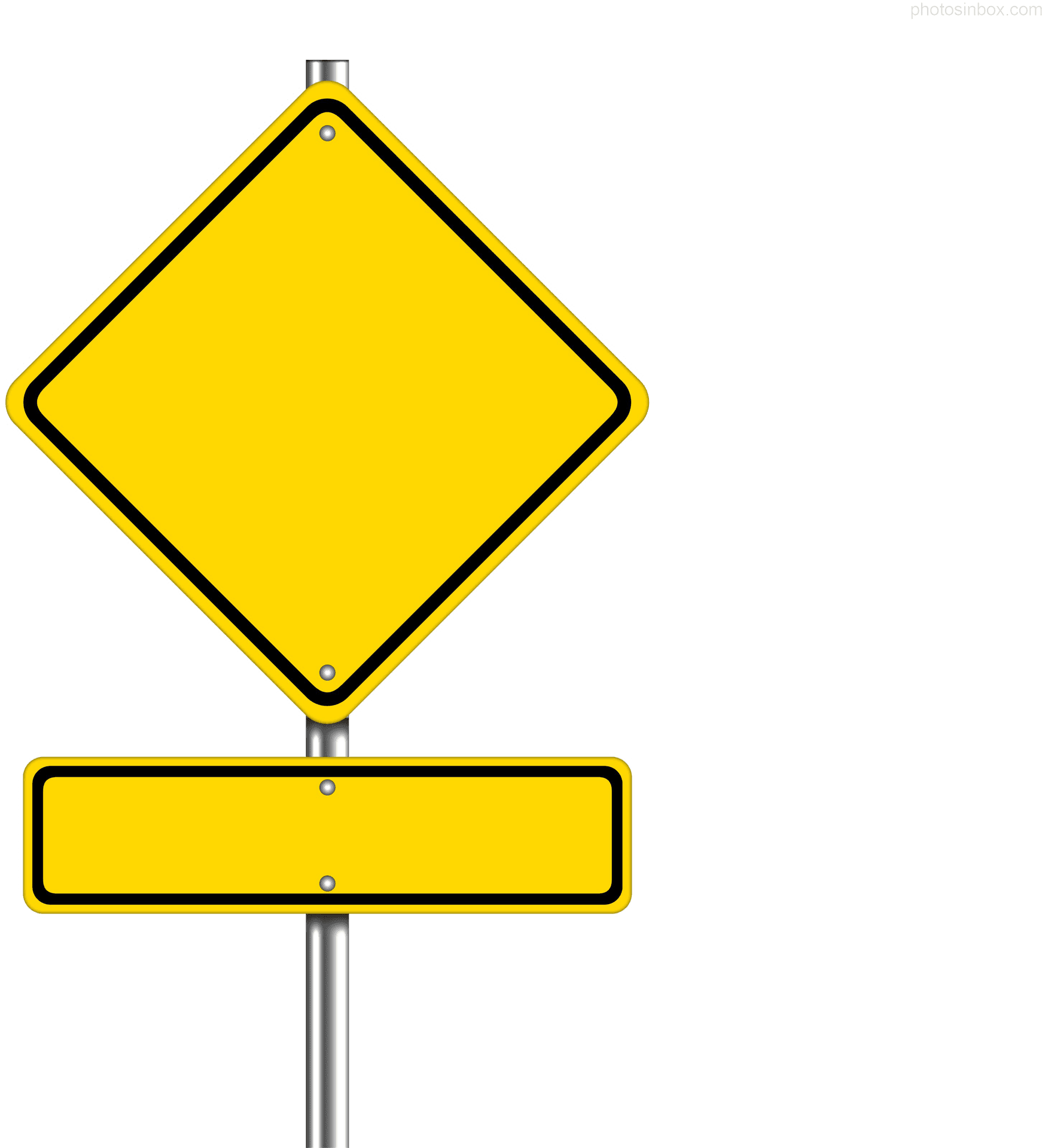 Blank Yellow Road Sign PNG Image