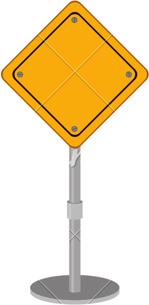 Blank Yellow Road Sign Illustration PNG Image