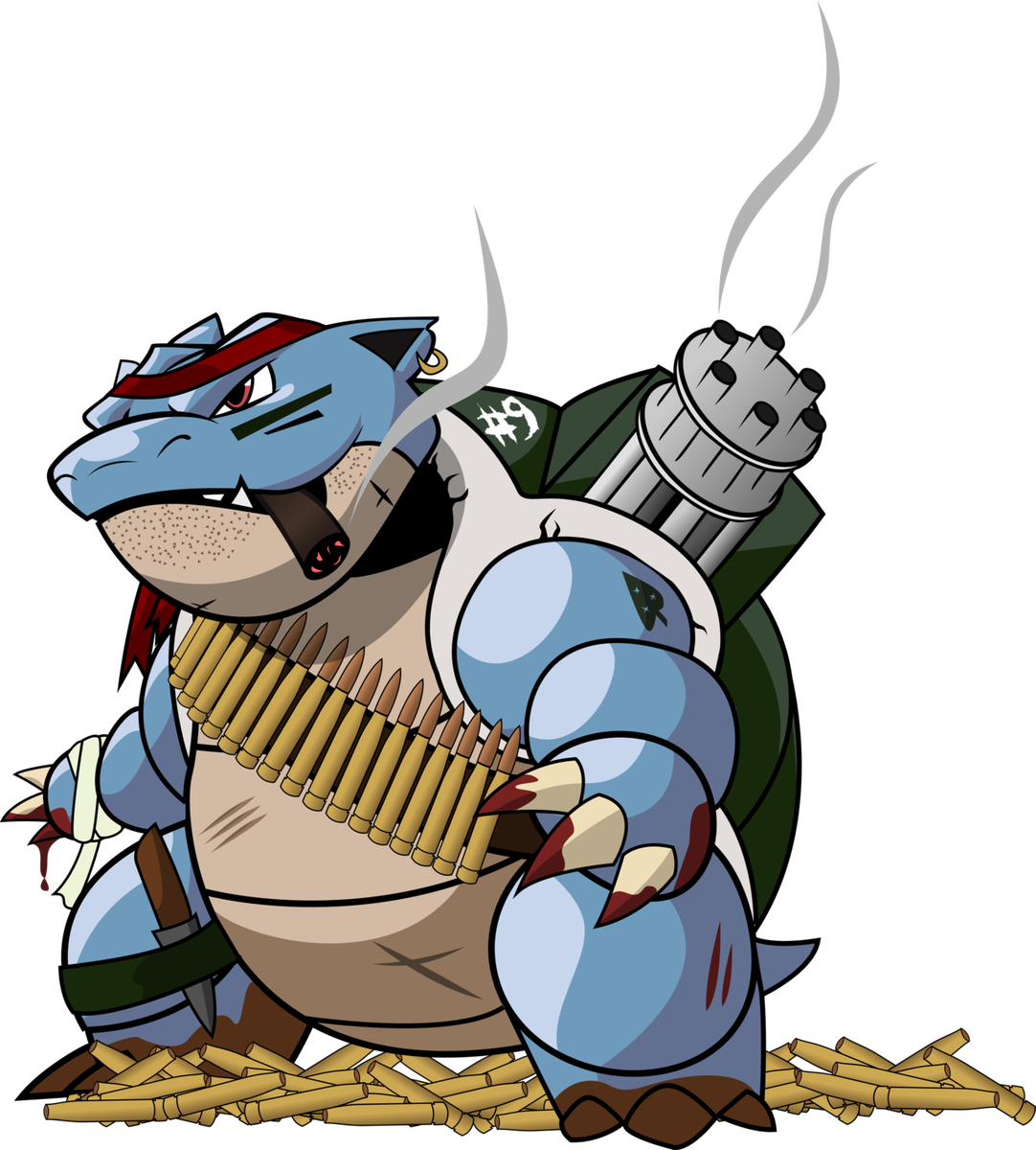 Blastoise Military Style Artwork PNG Image